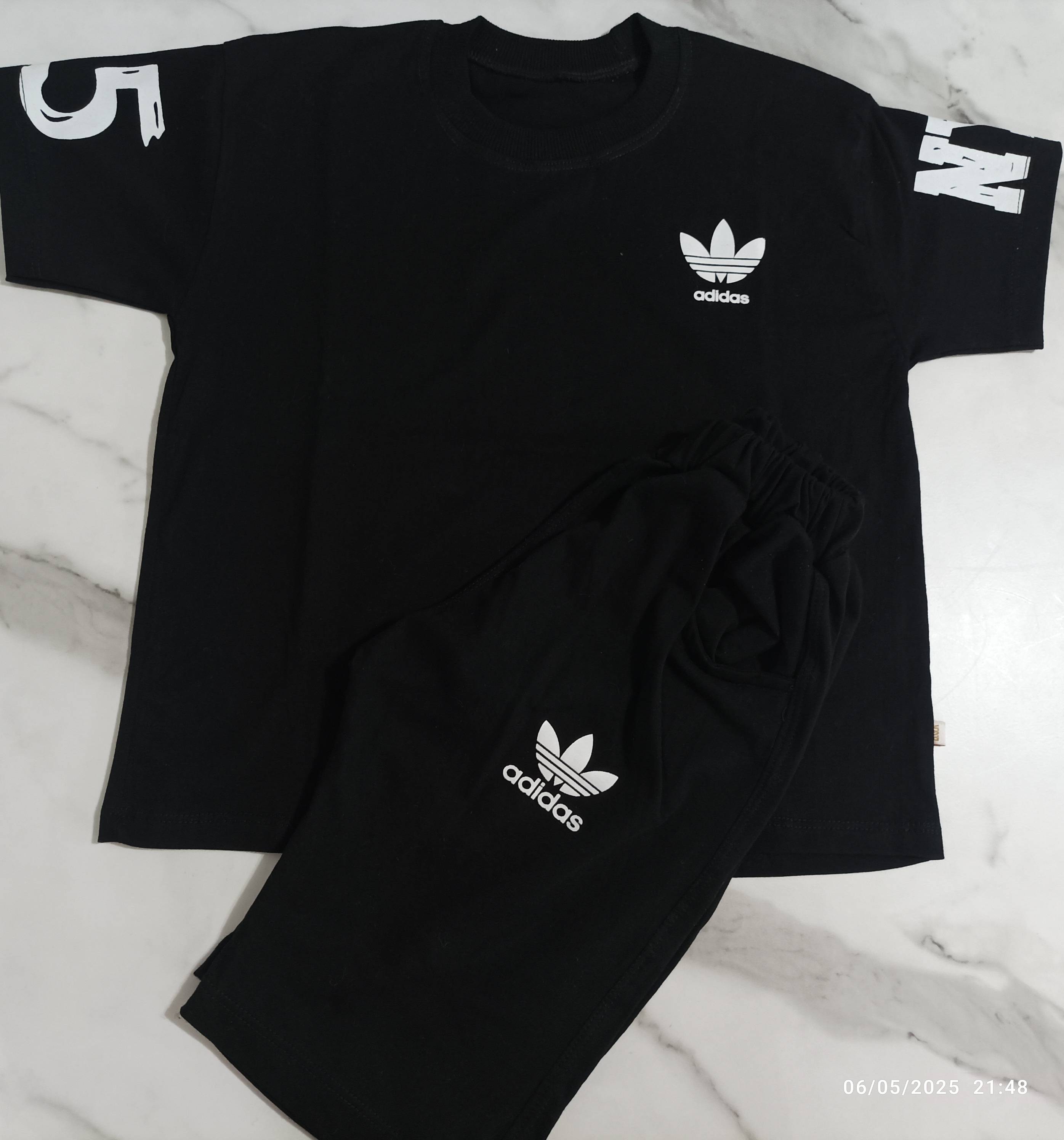 ست تیشرت شلوارک پسرانه طرح آدیداس آستین طرح دار