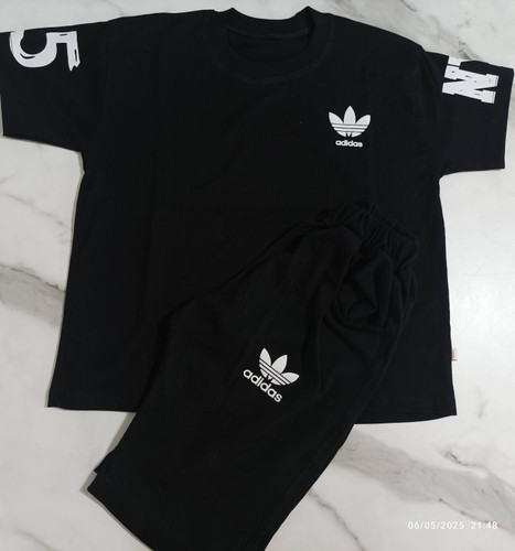 ست تیشرت شلوارک پسرانه طرح آدیداس آستین طرح دار