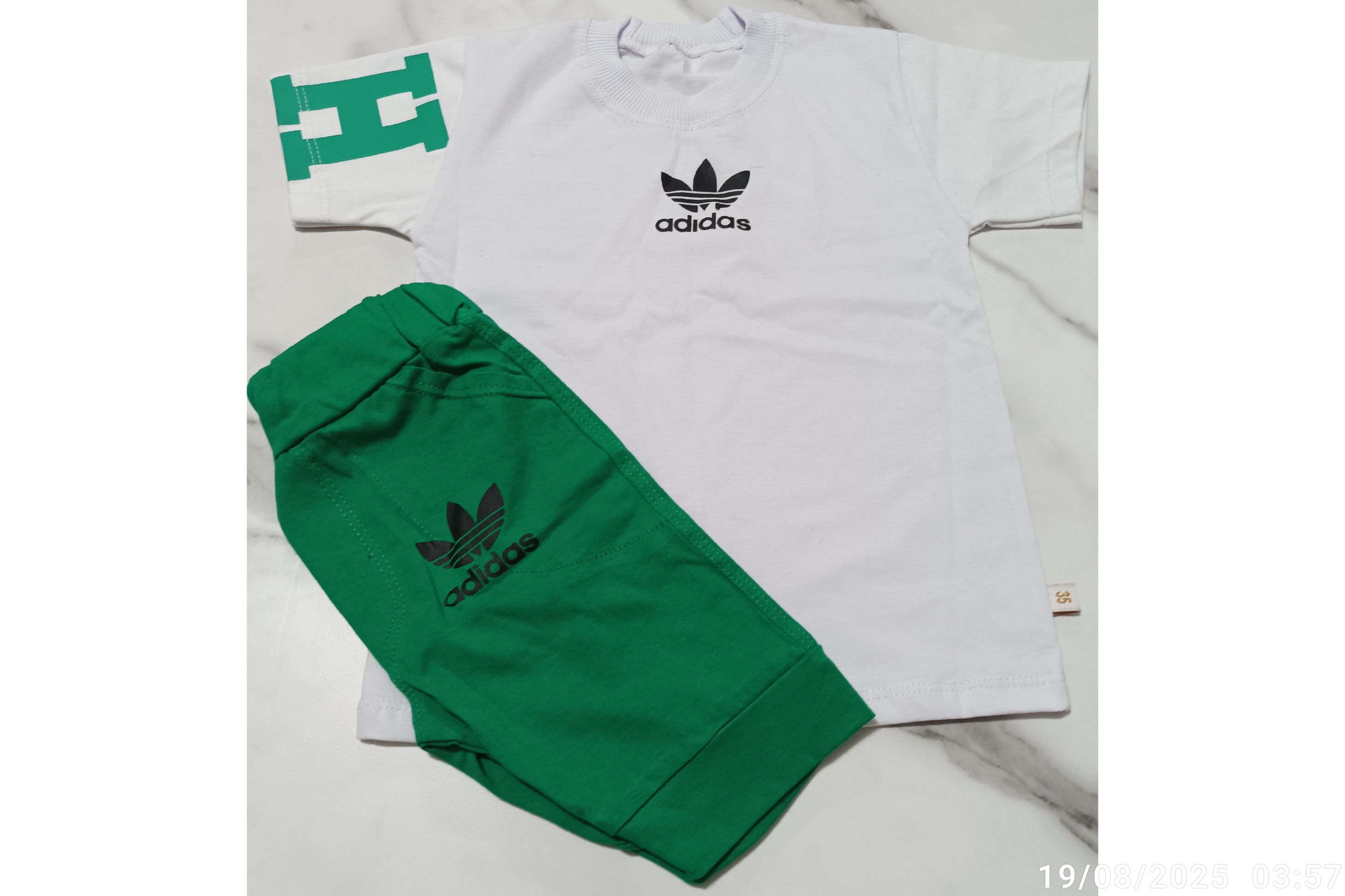 ست تیشرت شلوارک پسرانه طرح آدیداس آستین طرح دار