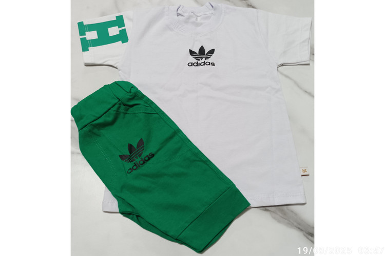 ست تیشرت شلوارک پسرانه طرح آدیداس آستین طرح دار