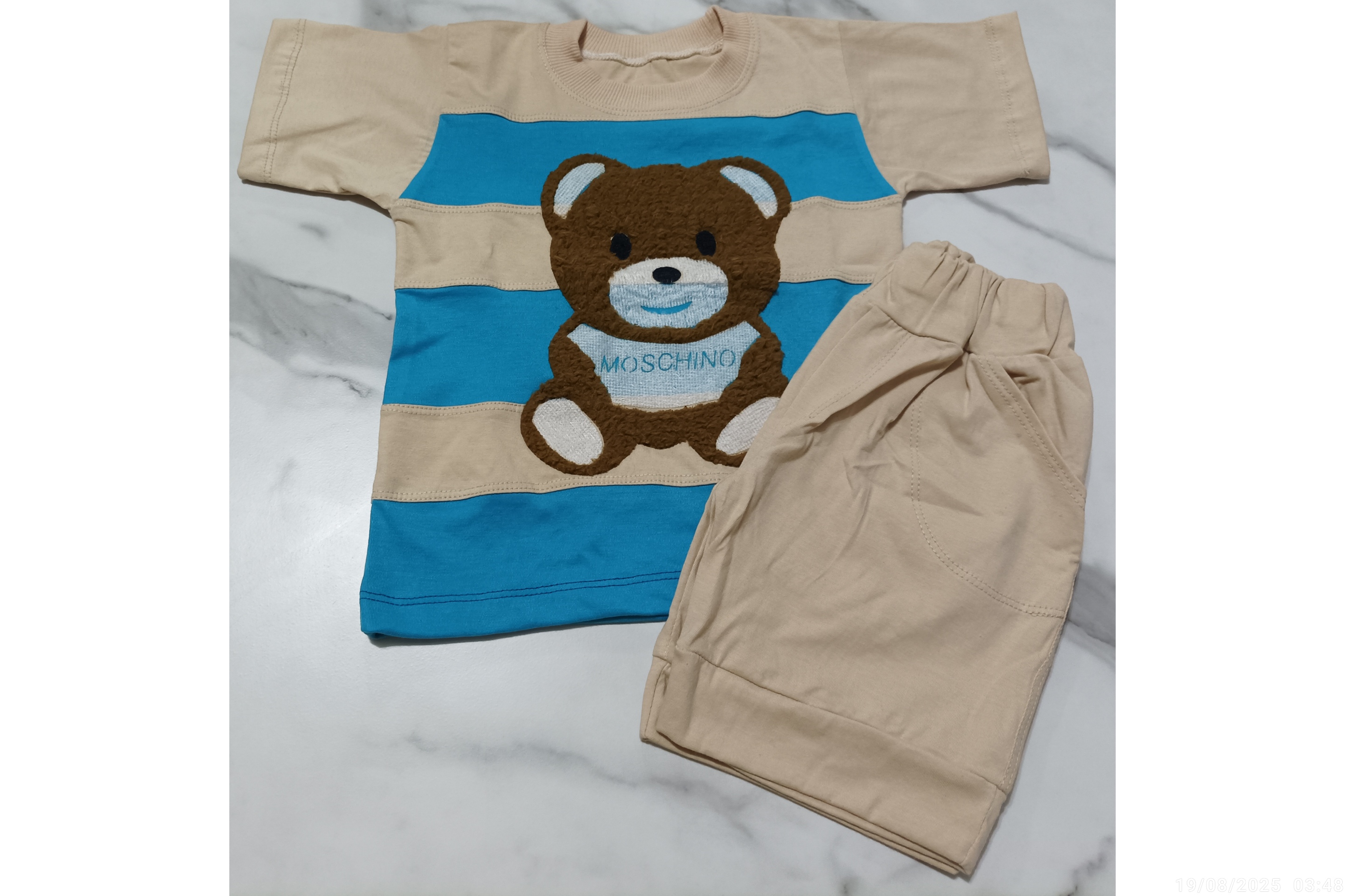 ست تیشرت شلوارک مشترک دختر و پسر مدلترکیبی خرس