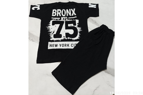 ست تیشرت شلوارک پسرانه طرح بروکس75 آستین طرح دار