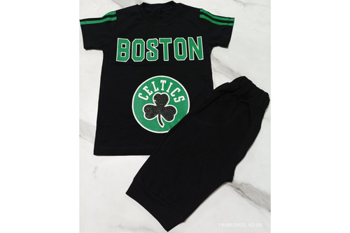 ست تیشرت شلوارک پسرانه طرح بوستون