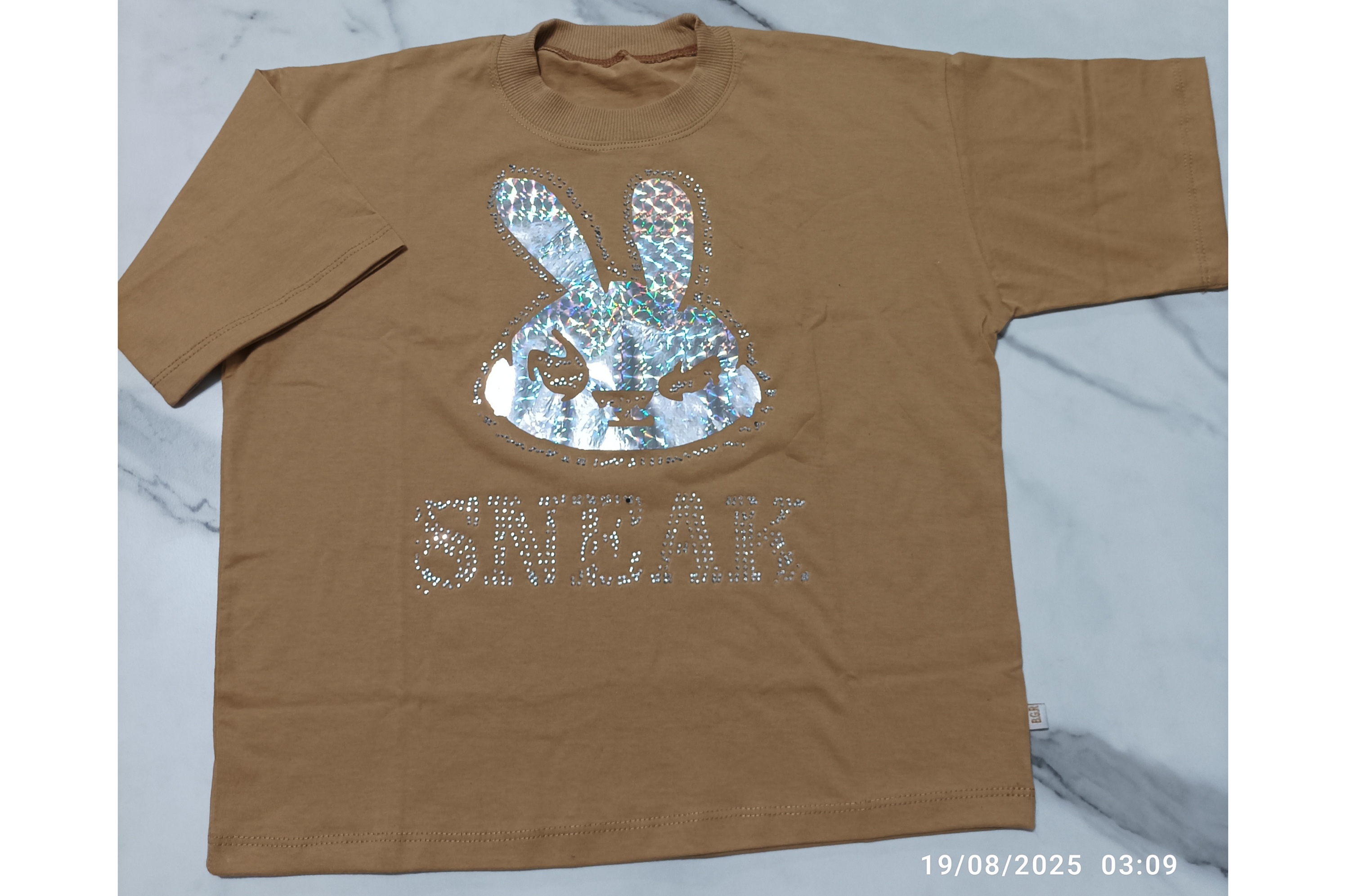 تیشرت کراپ تک دخترانه طرح خرگوش