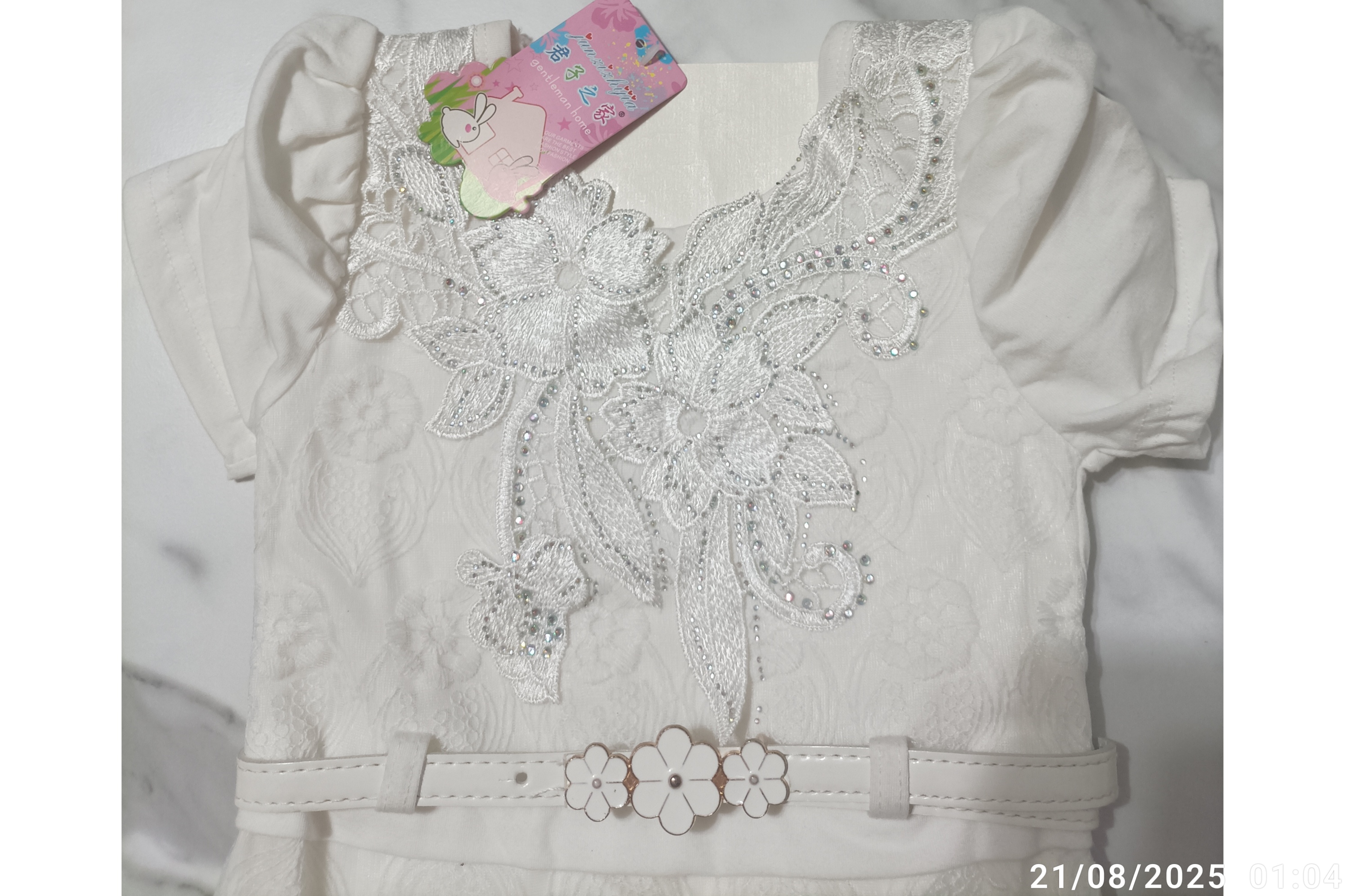 پیراهن مجلسی دخترانه نگین کاری شده