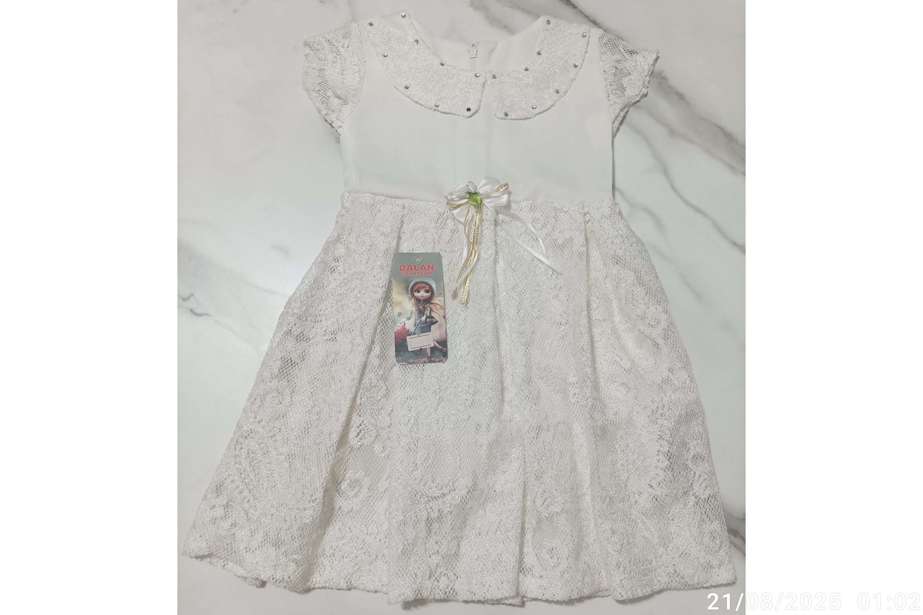 پیراهن مجلسی دخترانه نگین کاری شده