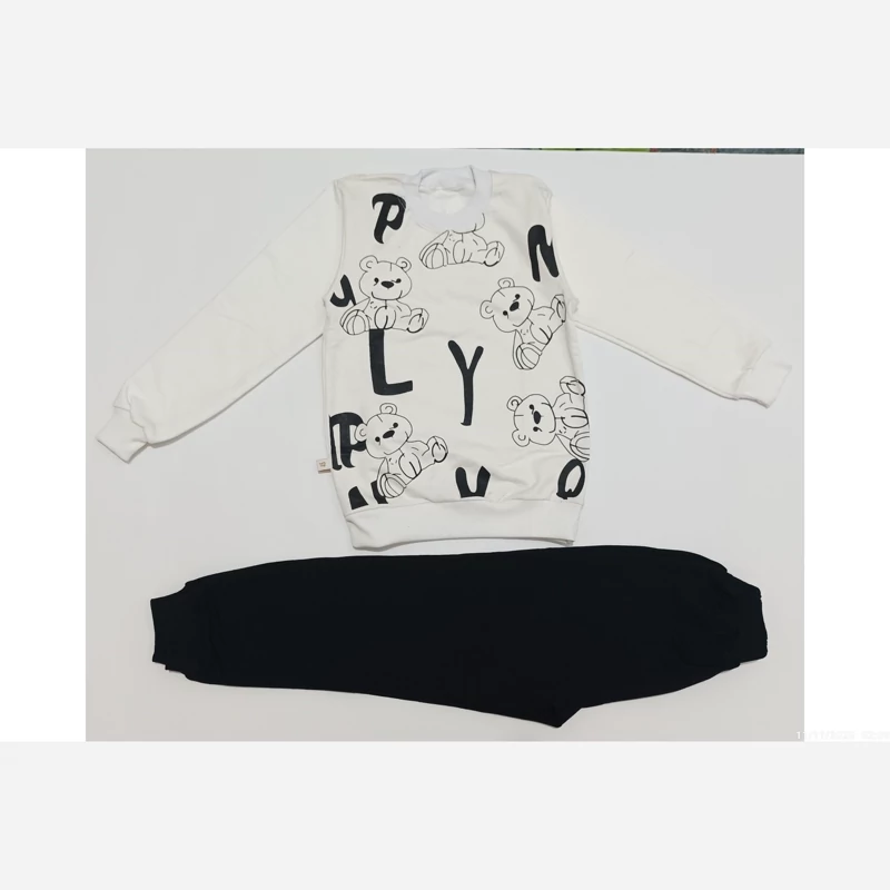 ست جذاب بلوز و شلوار پسرانه طرح خرس و حروف